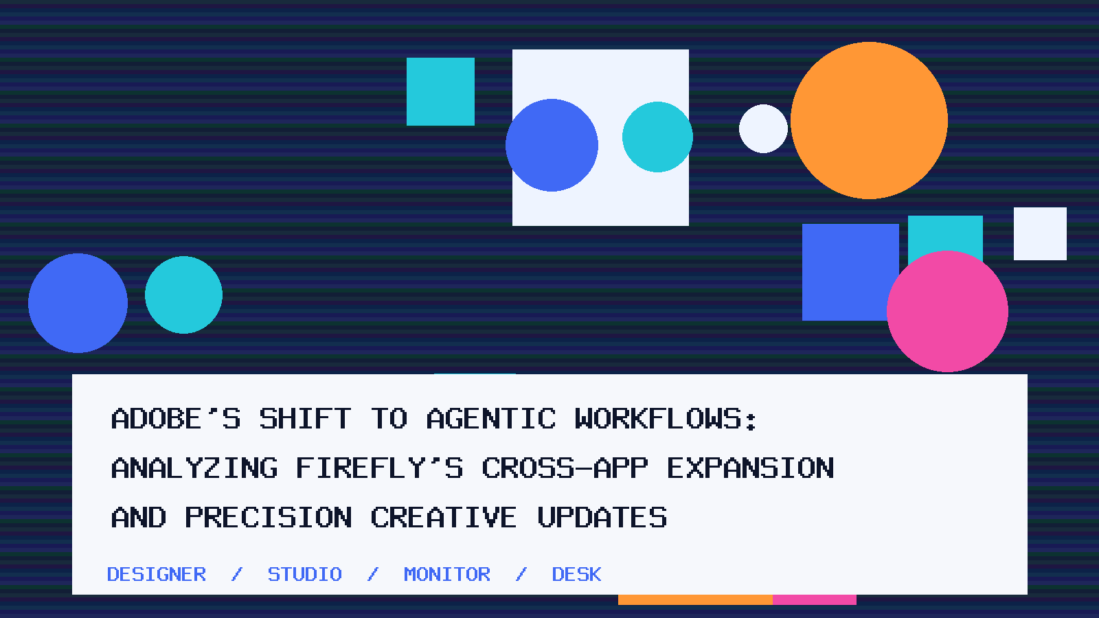 Original SBI editorial illustration for Adobe's Shift to Agentic Workflows: Analyzing Firefly's Cross-App Expansion and Precision Creative Updates